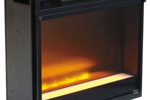 Entertainment - Black - Fireplace Insert Glass/Stone