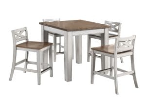 Lindale - 5 Piece Counter Dining Set - White
