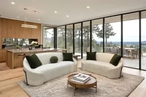 Monteviedo Modern Curved Sofa & Loveseat Set in Ivory Bouclé